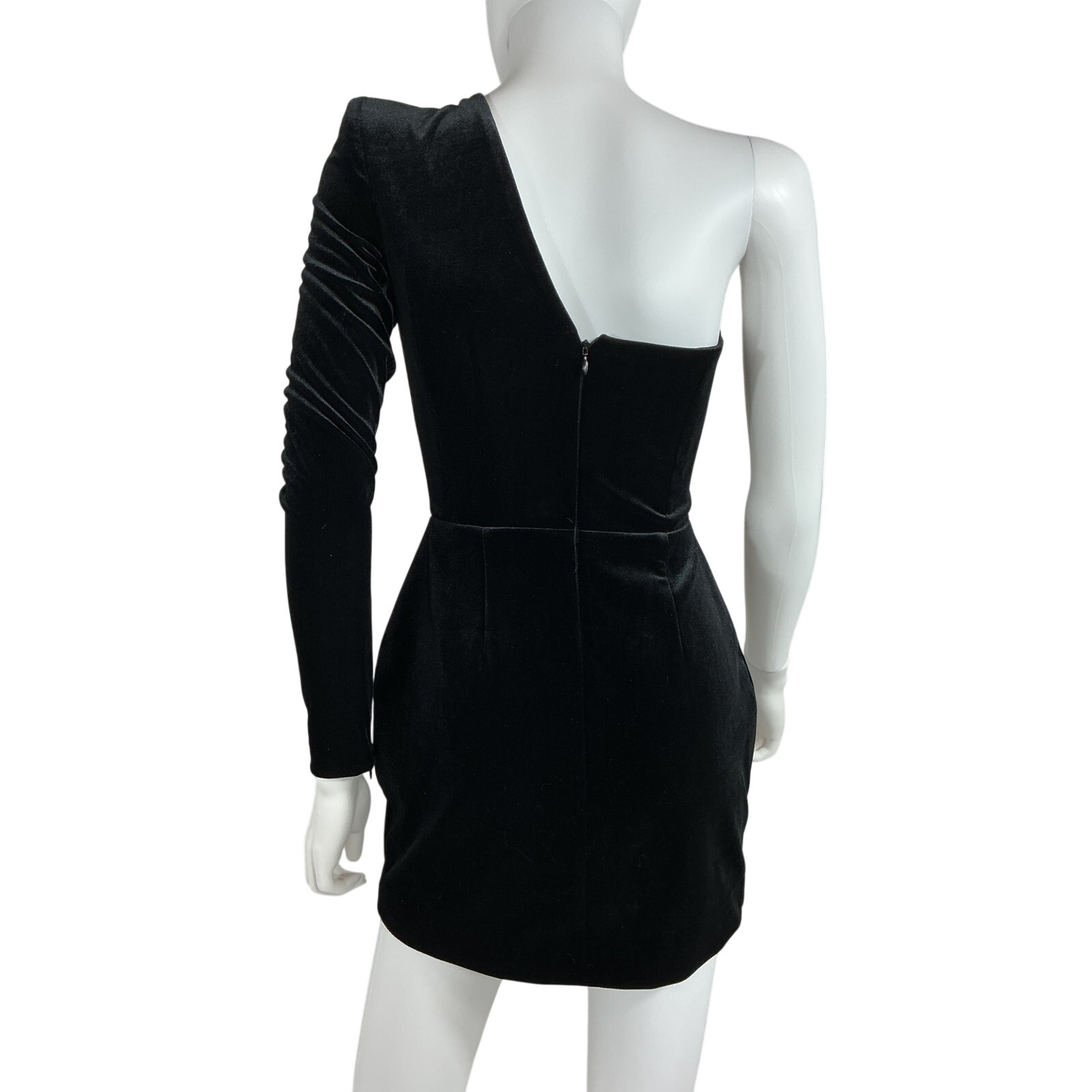 Alex Perry Velvet Black Greer Mini Dress Size 4 Us / Uk 8 Nwt — image 4 of 6